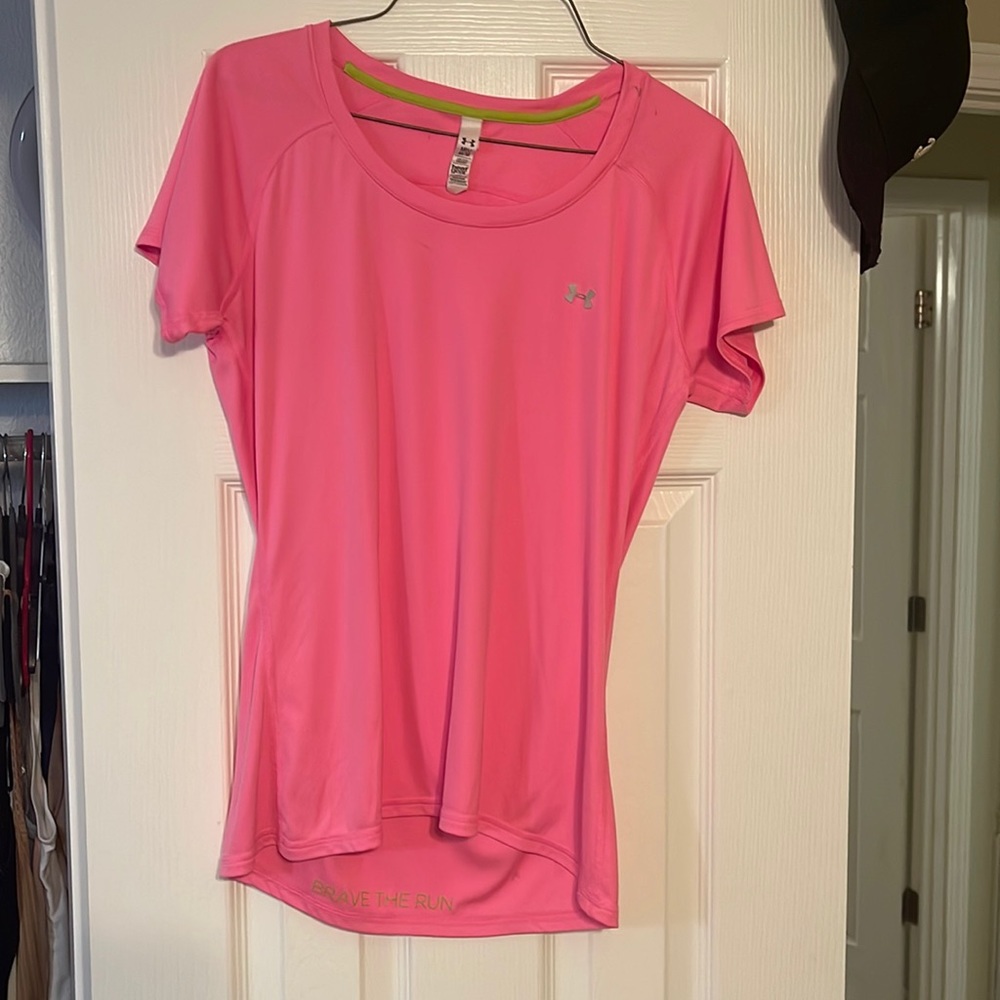 Under armour shirt pink